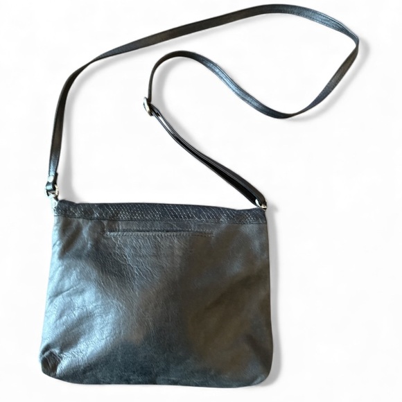 Hammit Medium Black Snake Embossed Detail Rivet Crossbody or Clutch Bag - Picture 12 of 14